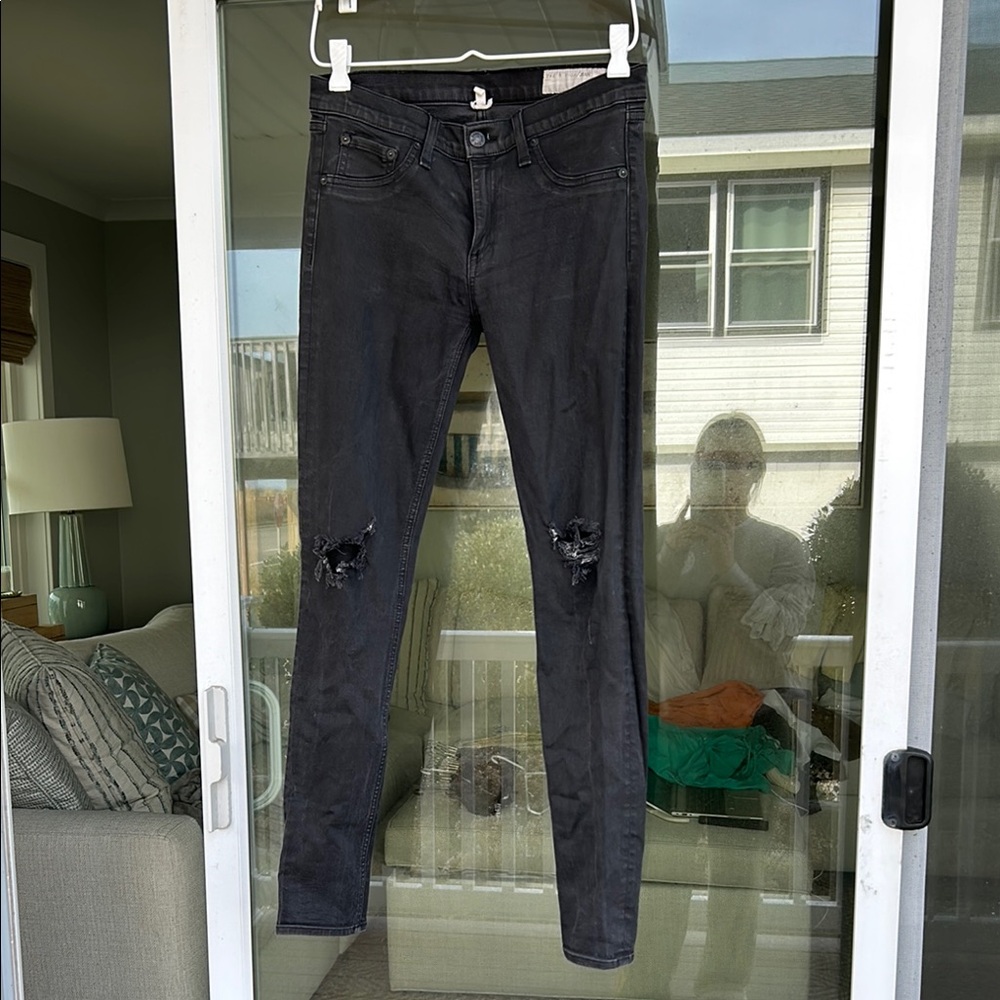 Rag & Bone Black Distressed Women's Jeans